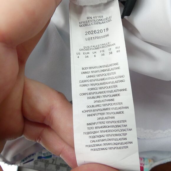 Lauren Ralph Lauren Off-The-Shoulder One-Piece Swimsuit Size 4 Floral Tropical - Picture 10 of 10